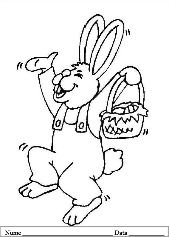 imagini de colorat iepurasi de pasti